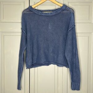 American Eagle Blue Crop Sweater Size Small NWT